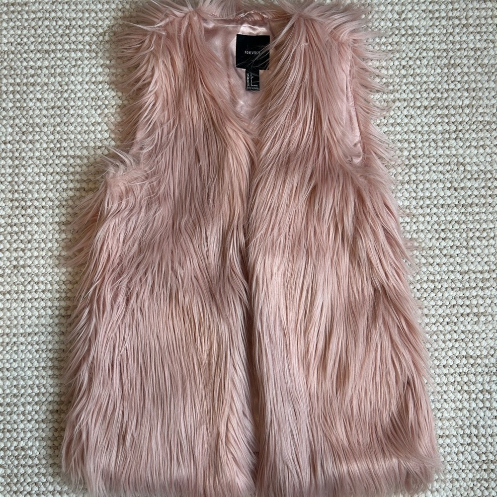 Blush Pink Faux Fur Vest